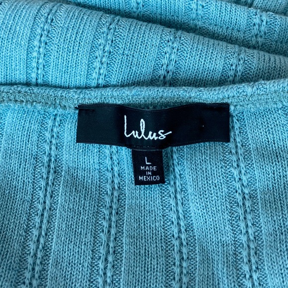 Lulu’s Blue Ribbed Two-Piece Set, Large - Picture 3 of 4